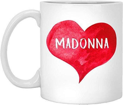 Personalised I Love Madonna Mug: Custom Name Coffee Cup, UK Made