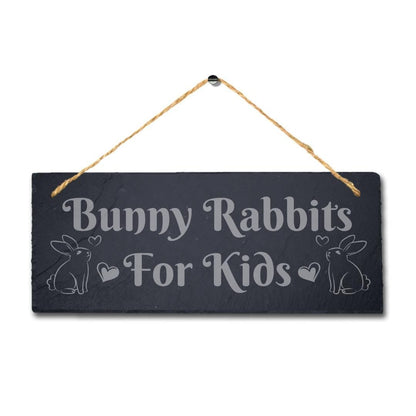 Laser Engraved Bunny Slate Plaque: Kids Room Decor