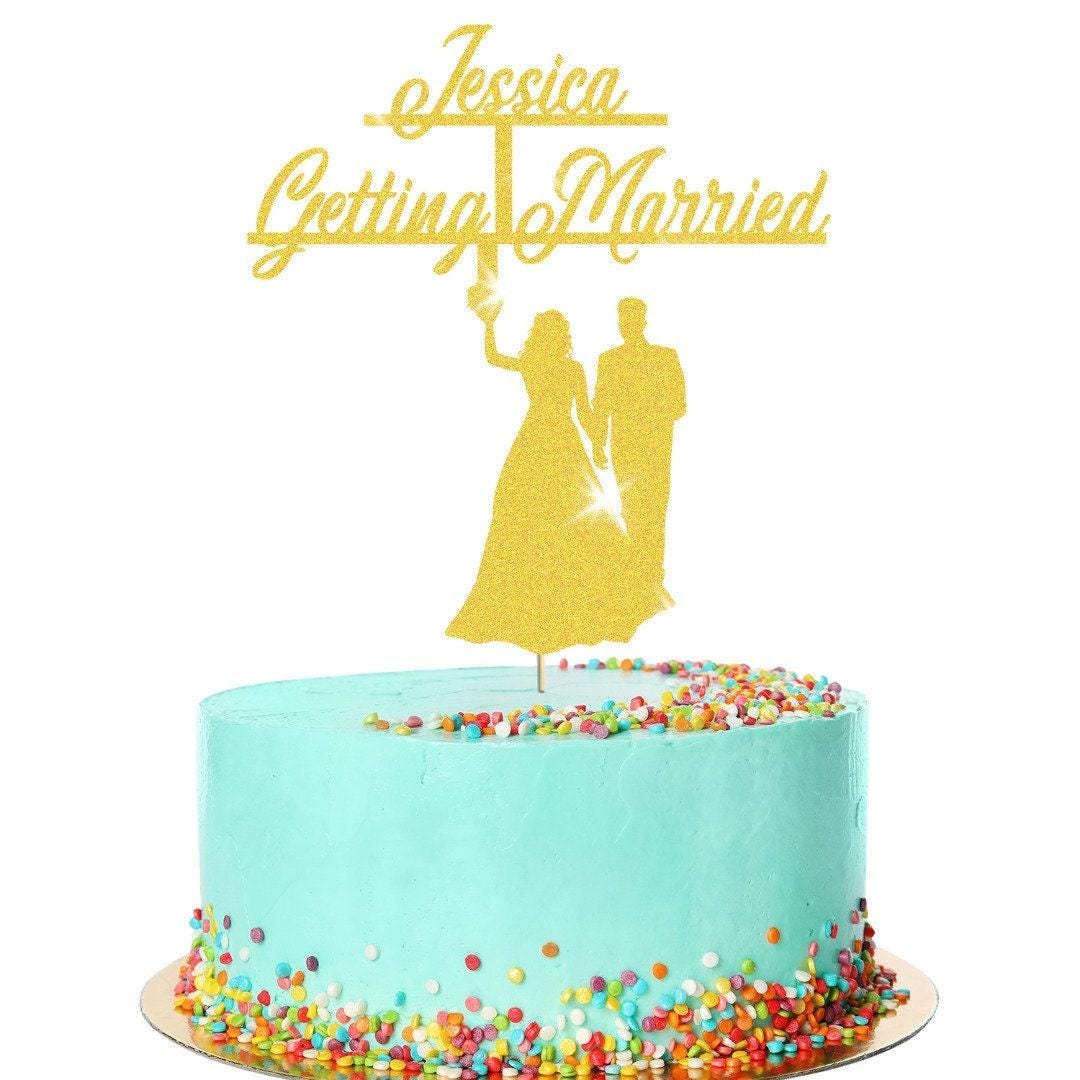 Glitter Bridal Shower Cake Topper Personalised Decor For Wedding Celebration