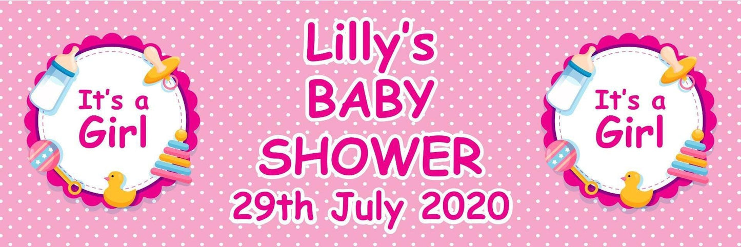 2 Personalised Baby Shower Boy Or Girl Banners Party Celebration Decor Poster