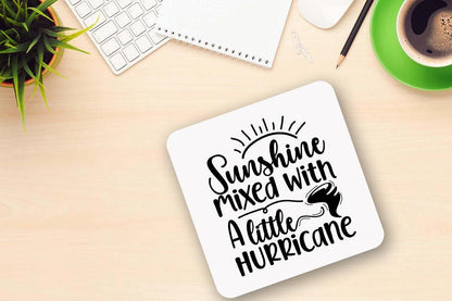 Sarcastic Mug And Coaster Gift Set Sunshine Mixed With A Little Hurricane Gifts