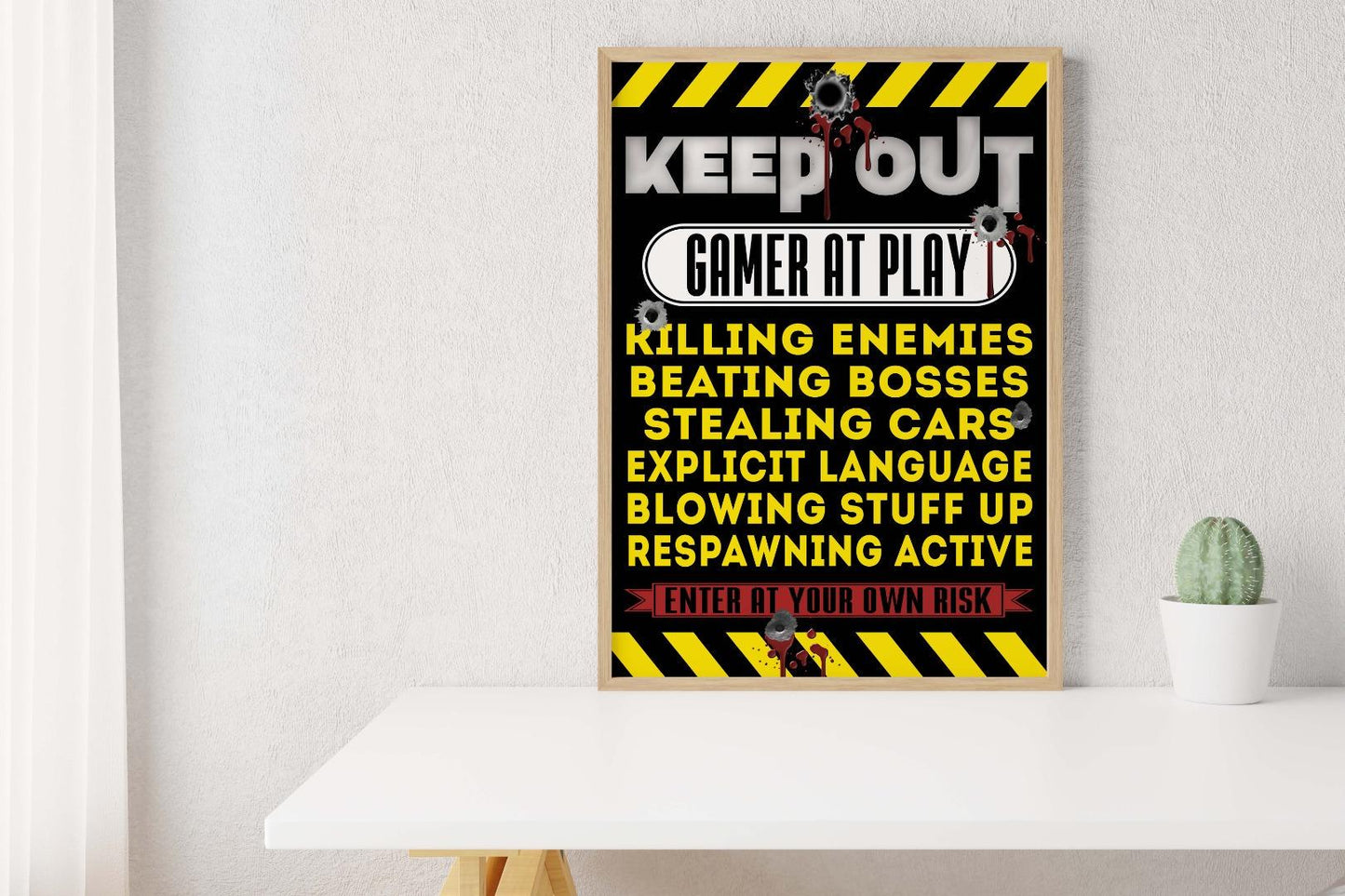 Keep Out Gamer At Play Funny Thoughts Quotes Poster Print Wall Art