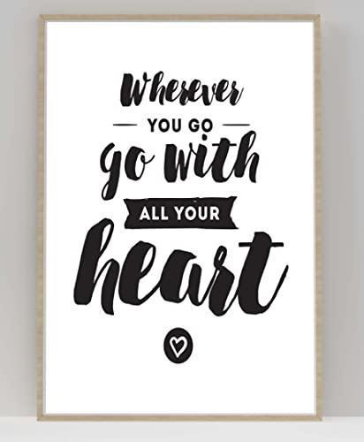 Where Ever You Go Motivational Inspirational Positive Thoughts Quote Poster Wall