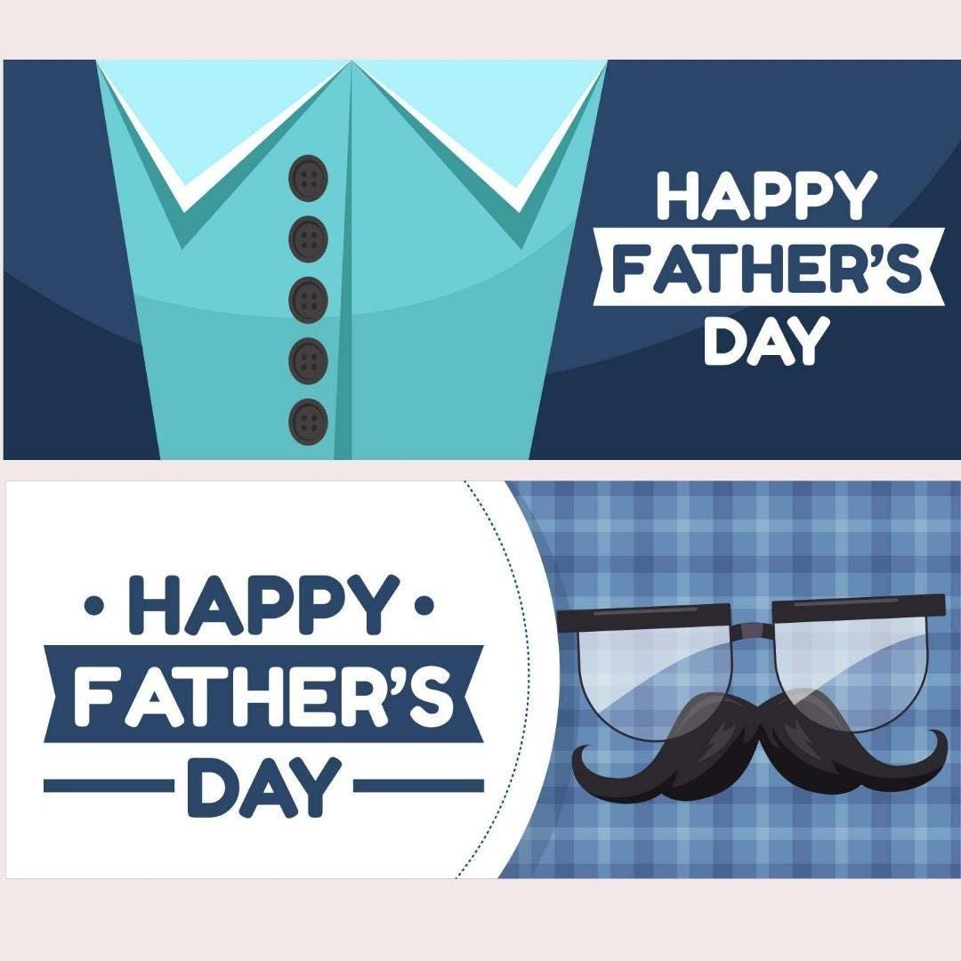 2x Happy Fathers Day Banners Dad Party Celebration Decoration Posters