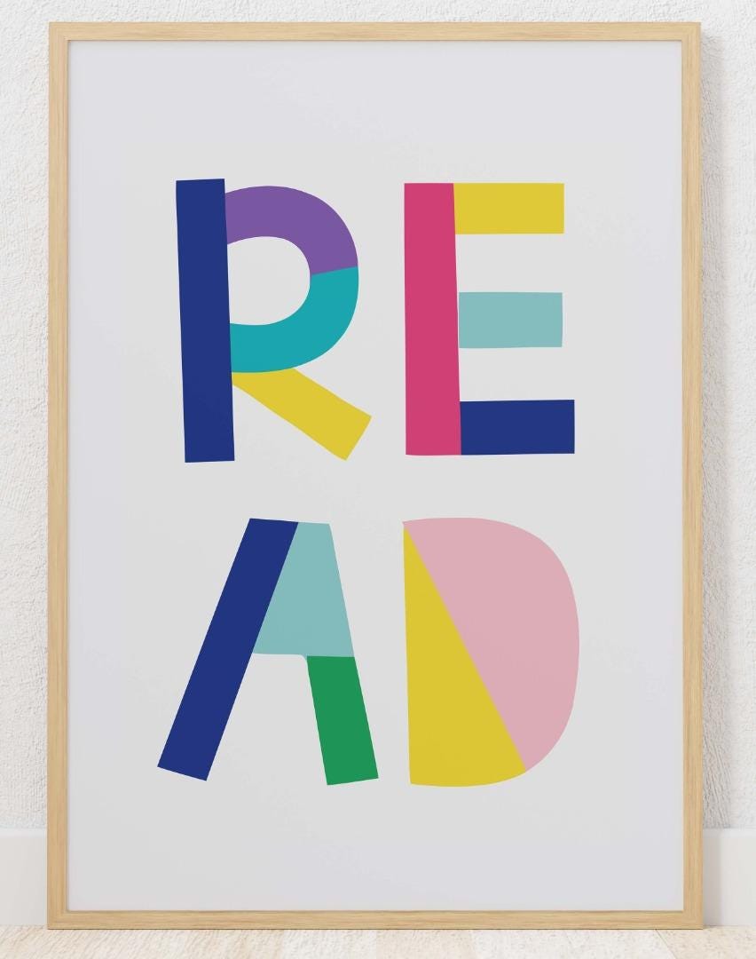Read Lovely Colours Word Nursery Bedroom Boys Girls Wall Decor Art Poster Print