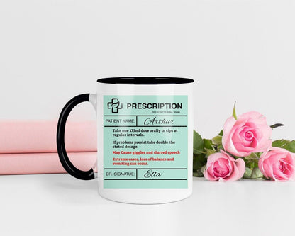 Funny Personalised Doctor Prescription Coffee Mug Coaster Set Dr Nurse Hospital Gift