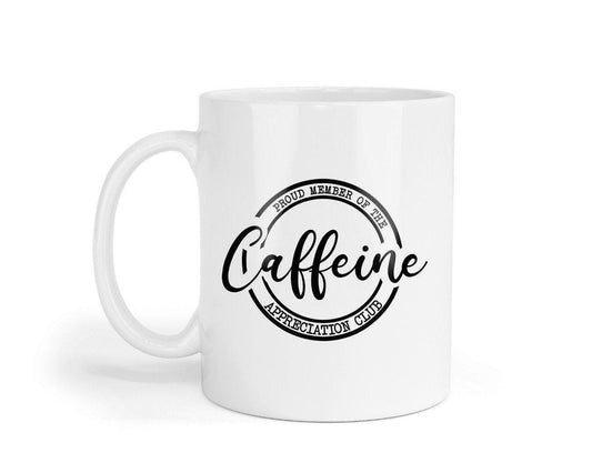 Proud Member Of The Caffeine Appriciation Club - Novelty Mug & Coaster Coffee Tea Cup Gift