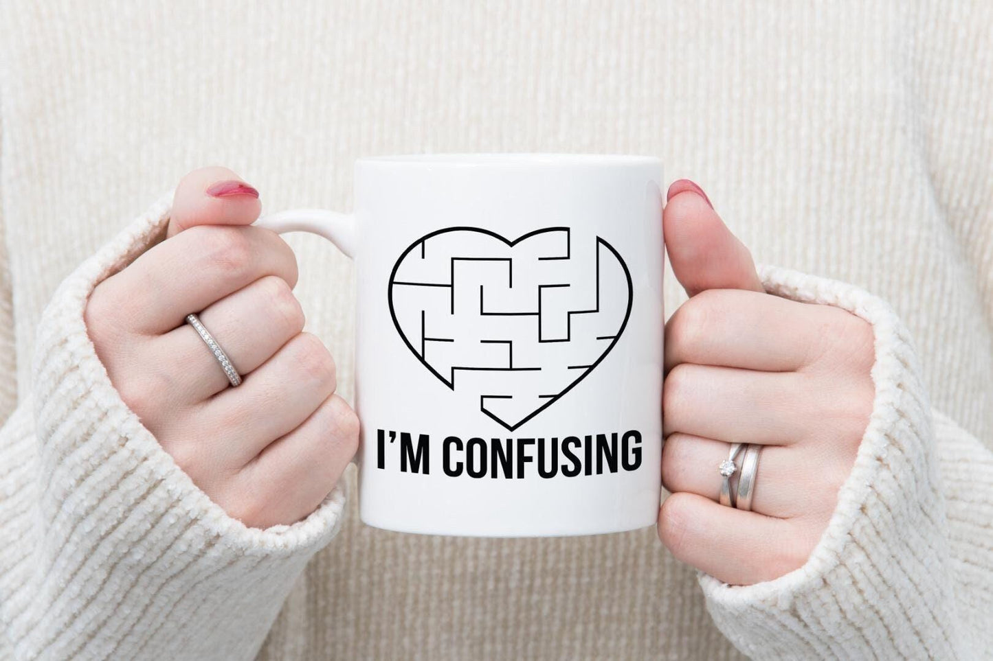I'm Confusing Mug & Coaster Set: Heart Puzzle Valentine's Gift