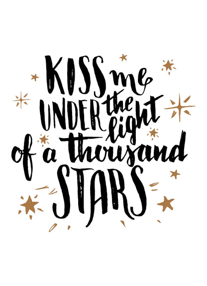 Kiss Me Under Light Motivational Inspirational Love Positive Quote Poster Wall