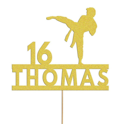 Personalised Karate Cake Topper Custom Judo Mma Fighting Cake Decoration, Any Name And Age