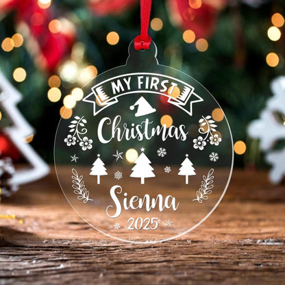 Personalised Name Babys First Christmas Bauble Xmas Decoration Keepsake Gift