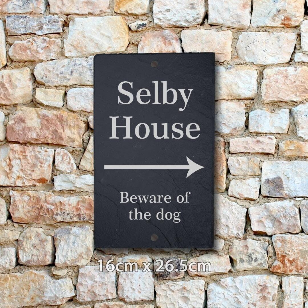 Personalised Slate Plaque House Door Name Sign Laser Engraved Stone Home Gift
