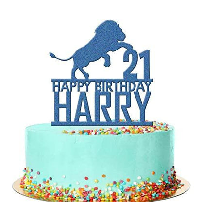 Personalised Acrylic Lion Animal King Boys Birthday Cake Topper Decoration Gift