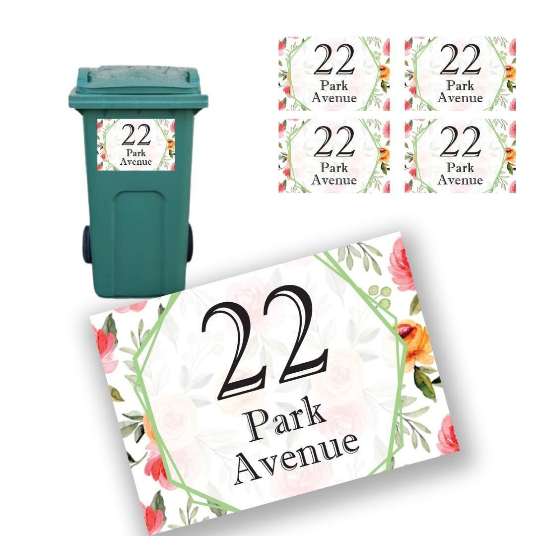 Personalised Wheelie Bin House Address Numbers Stickers Wheelie Dustbin Sticker
