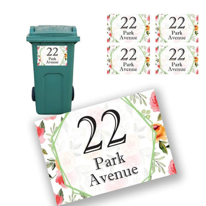 Personalised Wheelie Bin House Address Numbers Stickers Wheelie Dustbin Sticker