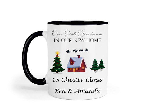 Personalised First Christmas New Home Mug & Coaster Set Couple Gift For Christmas