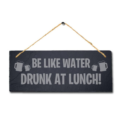 Drunk At Lunch Laser Engraved Hanging Slate Bar Pub Club Funny Gift Plaque Sign
