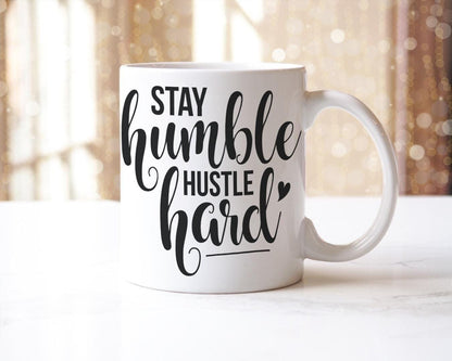Stay Humble Mug & Coaster Set Inspirational Birthday Motivational Coffee Gift