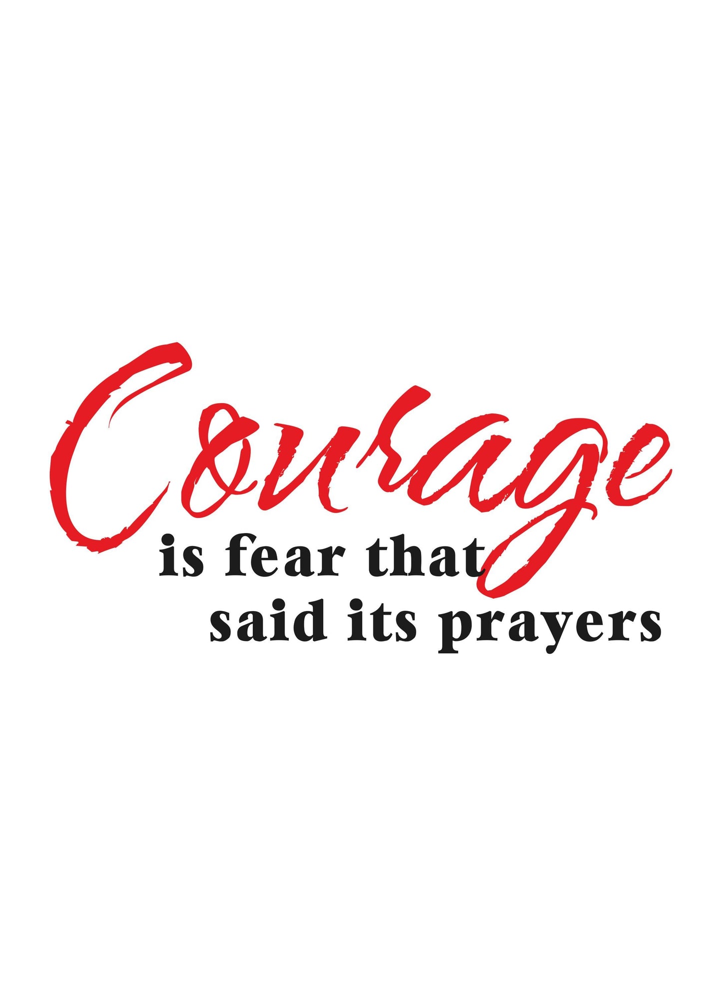 Courage Is Fear Inspirational Positive Thought Quote Poster Print Wall