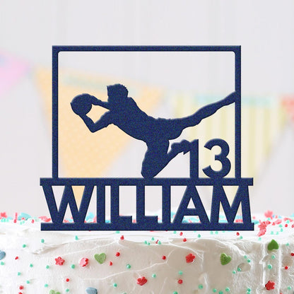Personalised Football Birthday Cake Topper Soccer Footballer Acrylic Decoration
