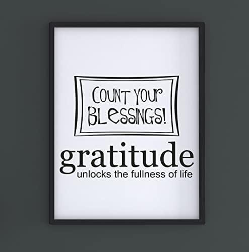 Count Your Blessings Motivational Inspirational Positive Quote Poster Wall
