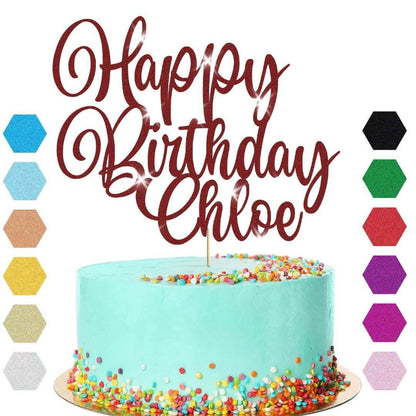 Custom Glitter Birthday Cake Topper: Personalised Party Decoration