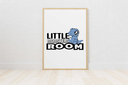 Little Monster Room Children Door Poster Decor Kids Boys Girls Poster Wall