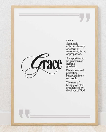 Grace Seemingly Effortless Beauty Inspirational Positive Thought Quote Poster