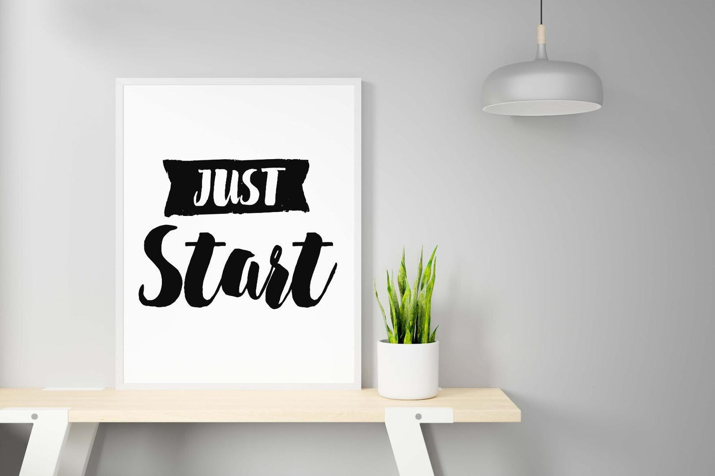 Just Start Inspirational Positive Thoughts Quote Start Poster Print Wall