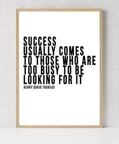 Success Usually Comes To Inspirational Positive Thoughts Quote Poster Print Wall