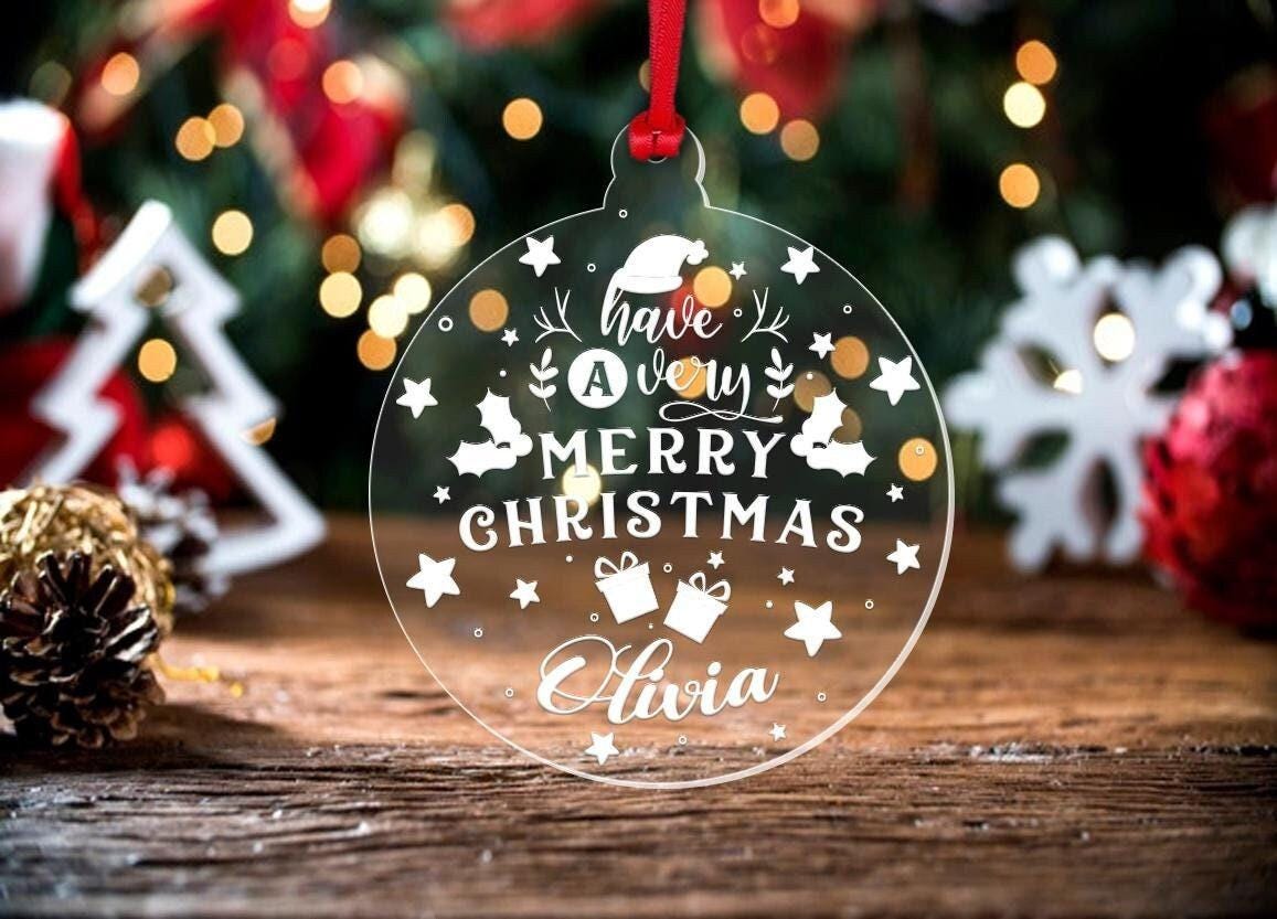 Personalised Christmas Bauble: Laser Engraved Acrylic Ornament