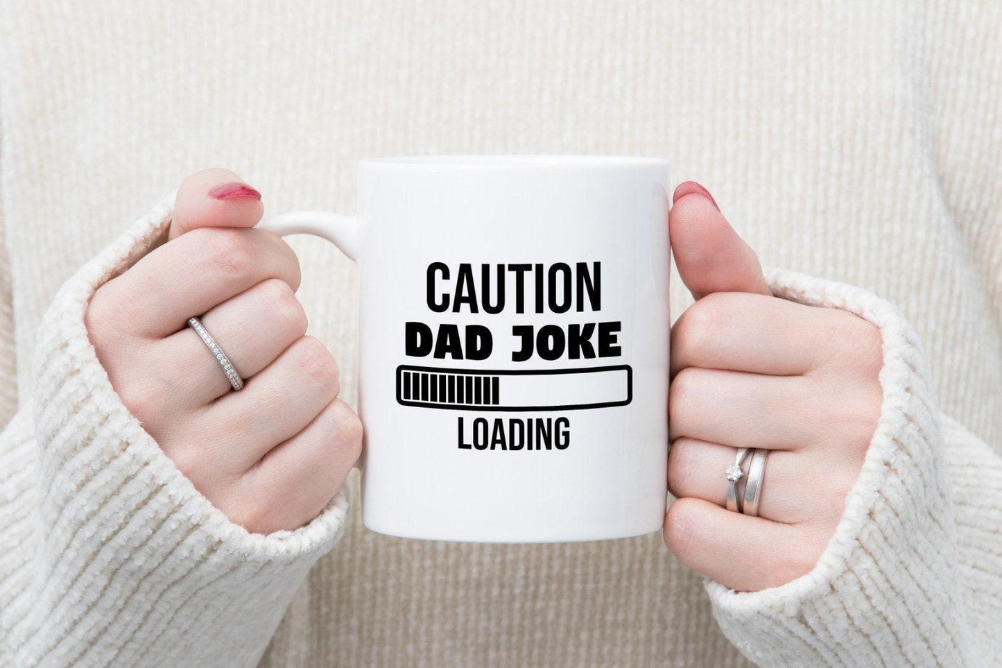 Caution Dad Joke Loading Mug & Coaster - Funny Office Gift