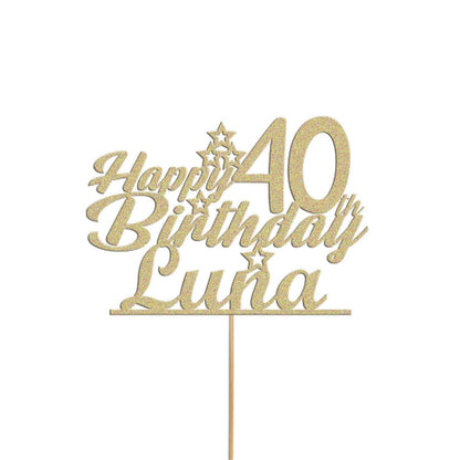 Personalised Glitter Cake Topper: Customise With Any Name & Age