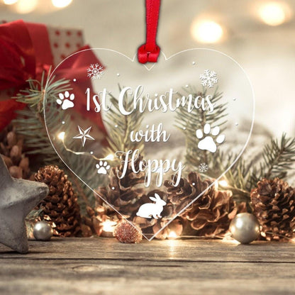 Personalised Rabbit's 1st Christmas Bauble Pet First Xmas Tree Decoration Gift