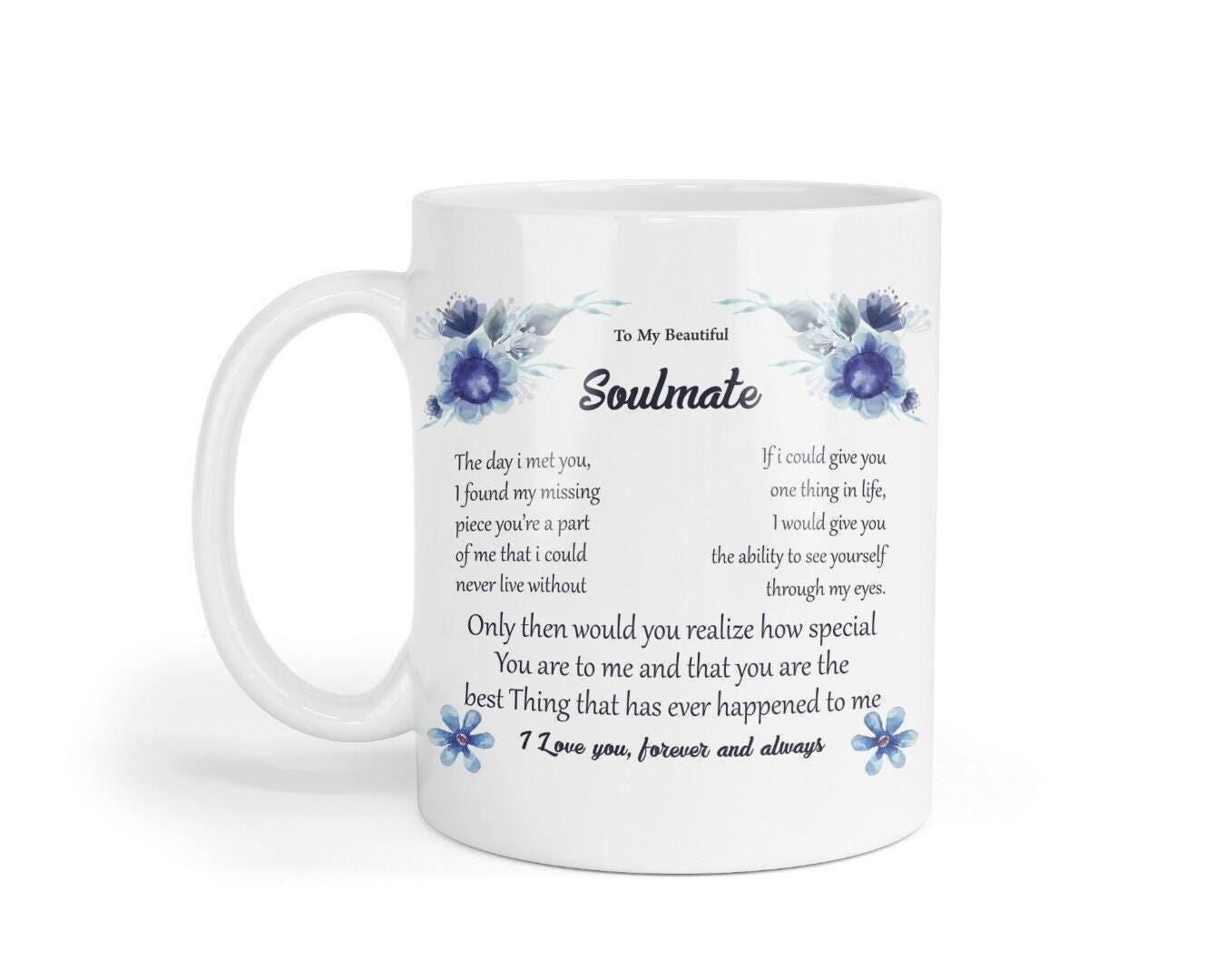 Soulmate Coffee Mug & Coaster Gift Set: 'I Love You, Forever and Always'