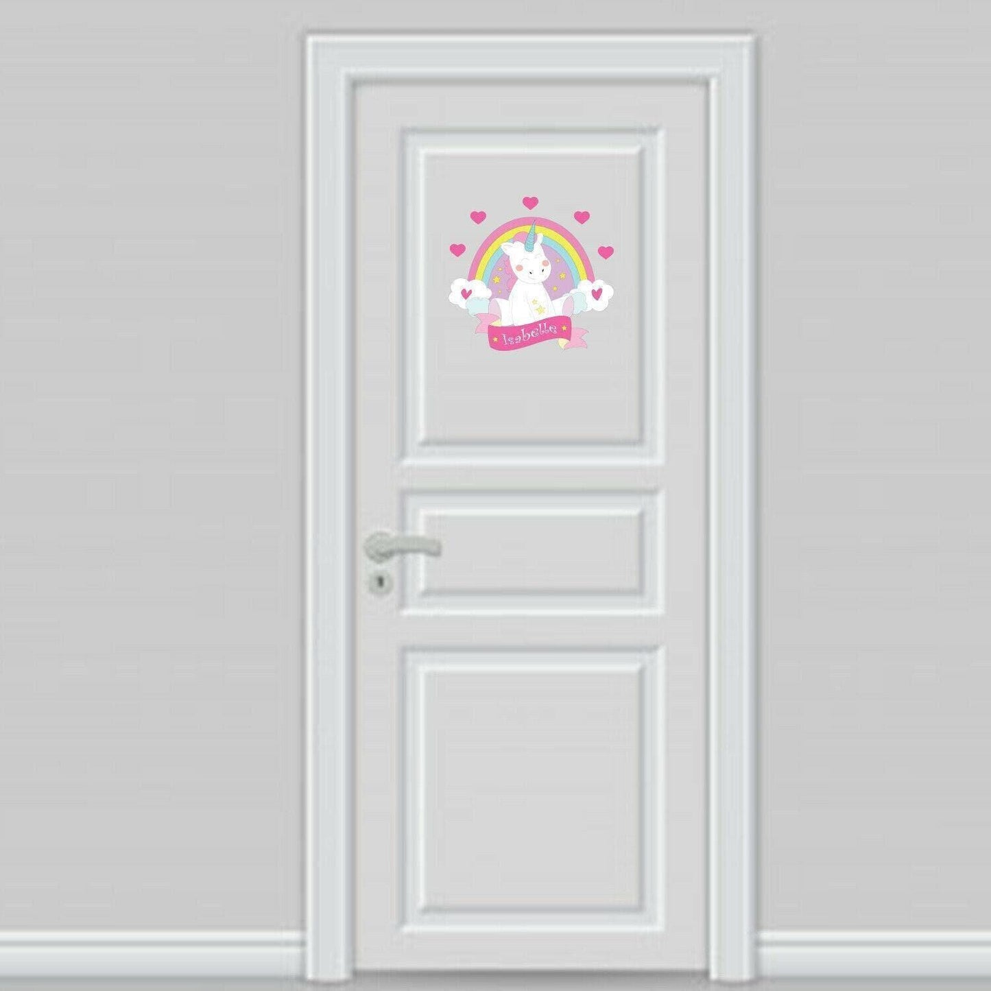 Unicorn Wall Sticker Personalised Girls Bedroom Nursery Kids Name Rainbow Vinyl