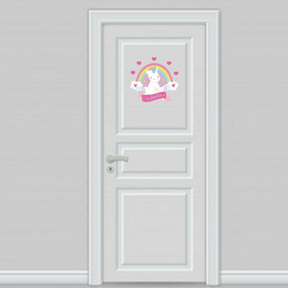 Unicorn Wall Sticker Personalised Girls Bedroom Nursery Kids Name Rainbow Vinyl