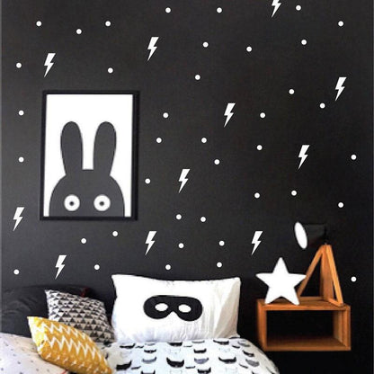 Superhero Lightning Bolt Wall Stickers Boys Bedroom Kids Nursery Vinyl Decal