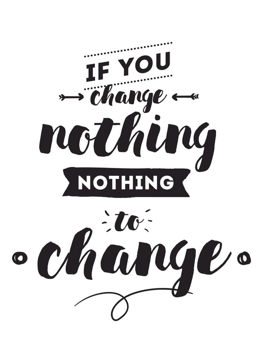 If You Change Nothing Inspirational Positive Quote Picture Poster Print Wall