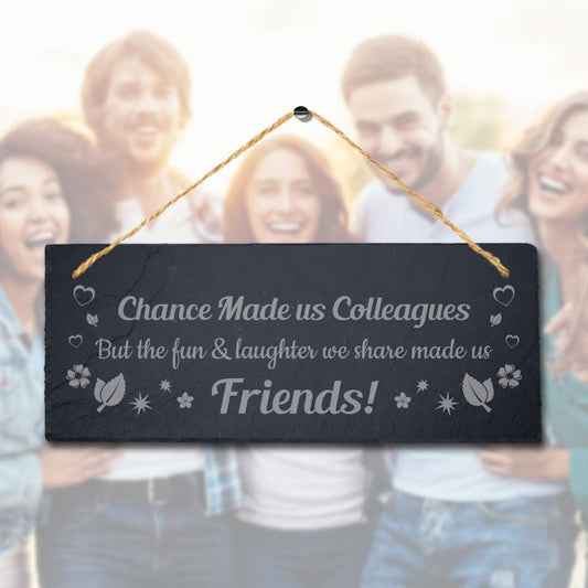 The Fun And Laughter We Share Made Hanging Slate Friendship Day Gift Plaque Sign