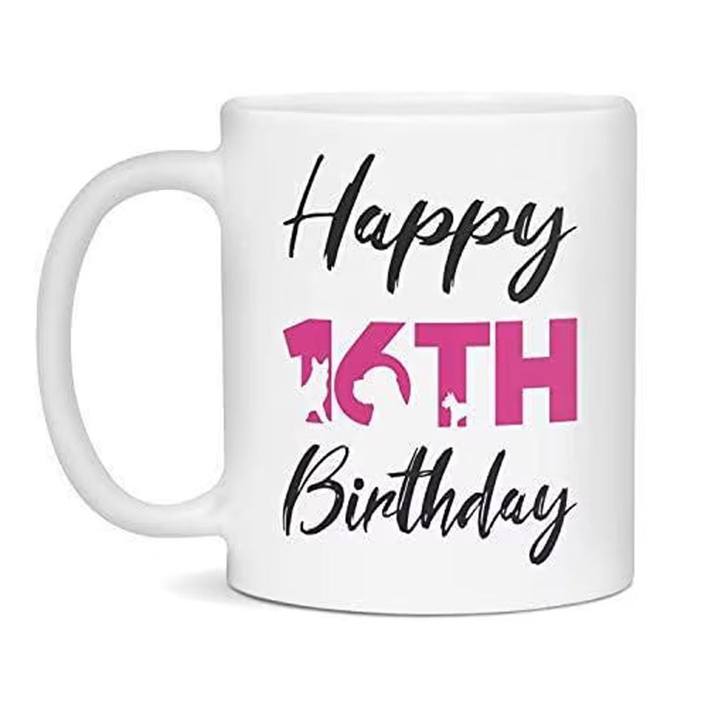 Happy 16th Birthday Mug - Elegant Gift for Girls & Daughters