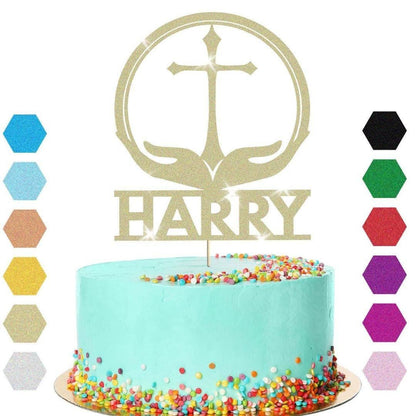 Personalised Cross Confirmation Cake Topper Congratulation Birthday Cake Any Name