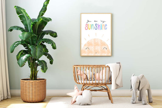 My Sunshine Kids Boho Watercolour Hand Painted Effect Nursery Wall Art Poster