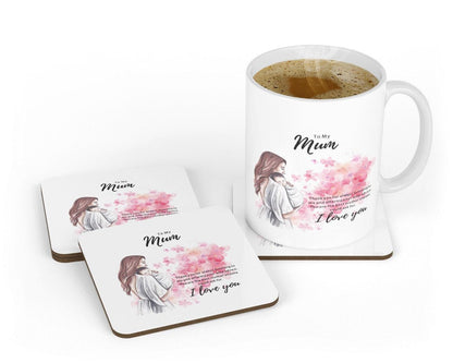 I Love You Mum Mug & Coaster Set - Novelty Gift