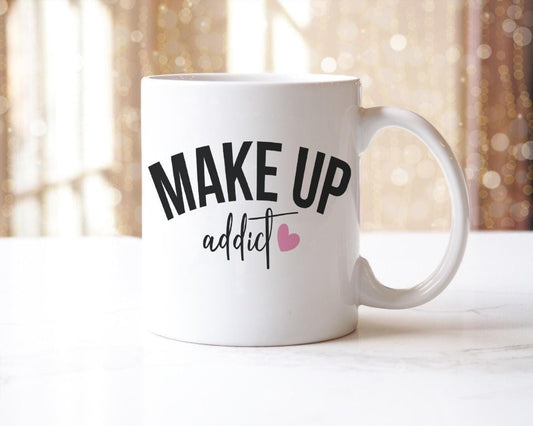 Makeup Addict Mug & Coaster Set Girls Make Up Artist Christmas Birthday Tea Gift