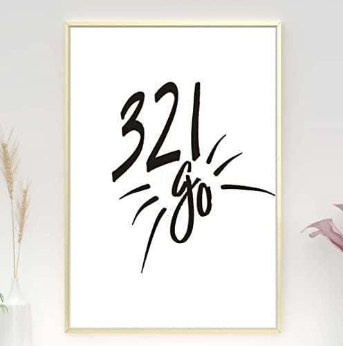 321 Go Inspirational Positive Thoughts Quote Picture Poster Print Wall