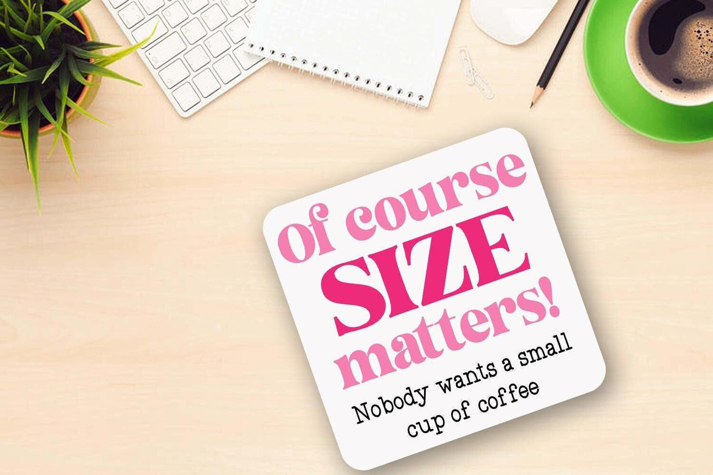 Of Course Size Matters Mug And Coaster Gift Set Birthday Funny Coffee Cup Gifts