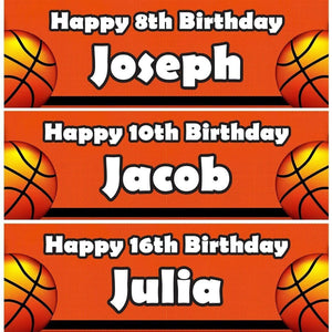 Personalised Basketball Birthday Banner: Sports Party Decoration (Set of 2)