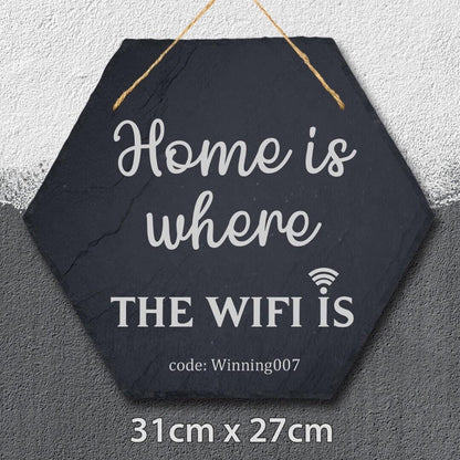 Family Wifi Code Home Guest Personalised Hanging Slate Sign House Warming Gift