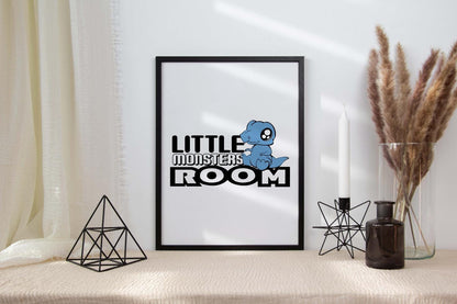 Little Monster Room Children Door Poster Decor Kids Boys Girls Poster Wall
